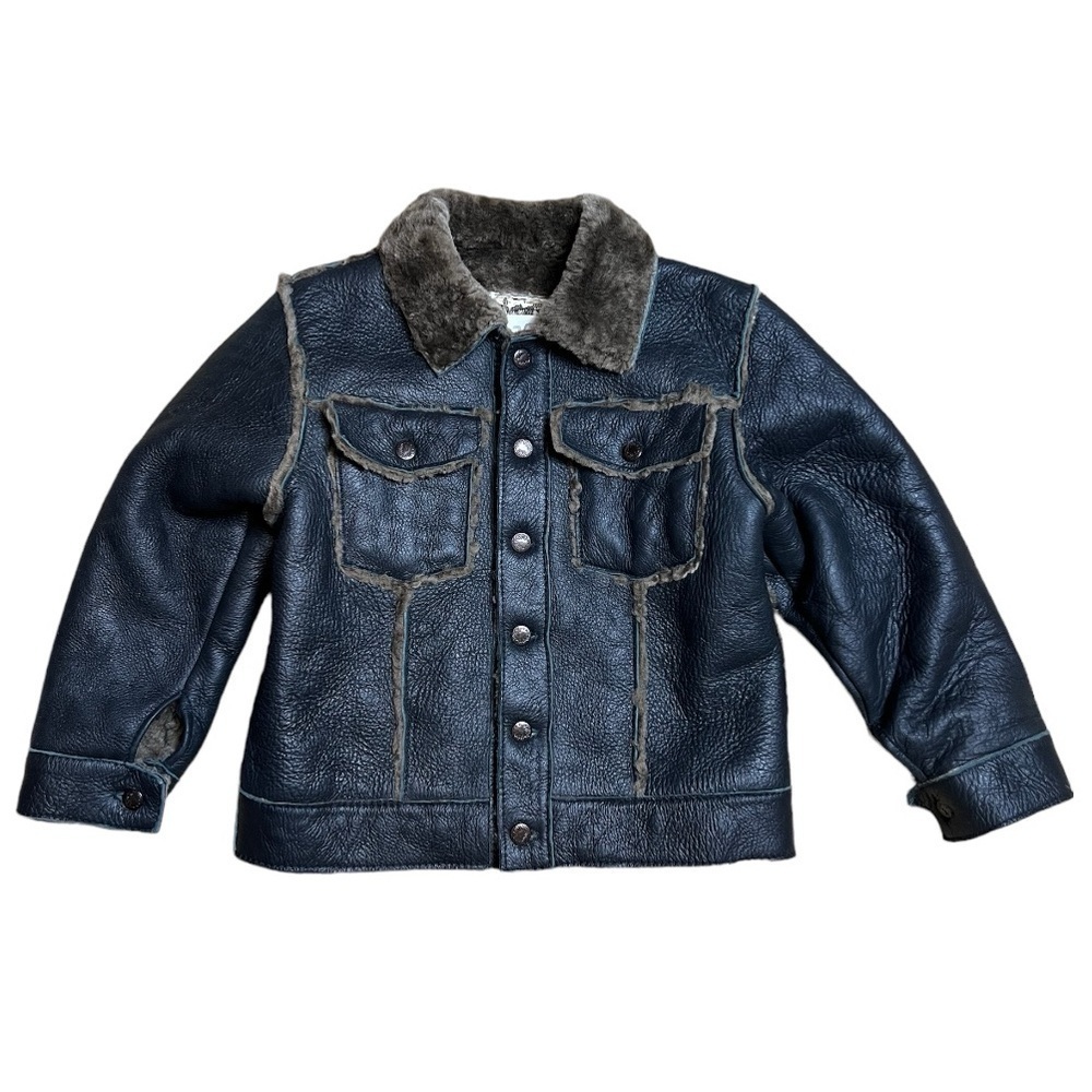 Vecchio Ponte Toddler Shearling And Leather Jacket Black Size 3T